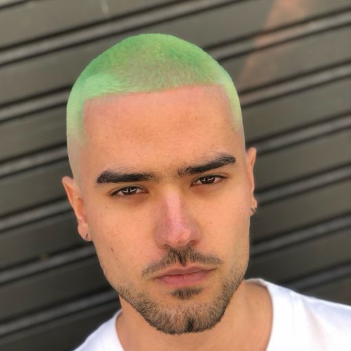 Rapado con color verde